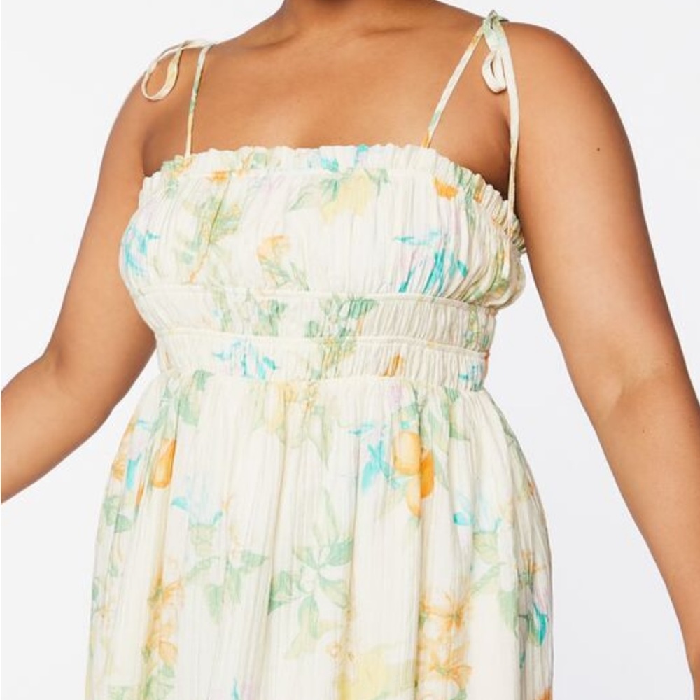 Floral tie strap top